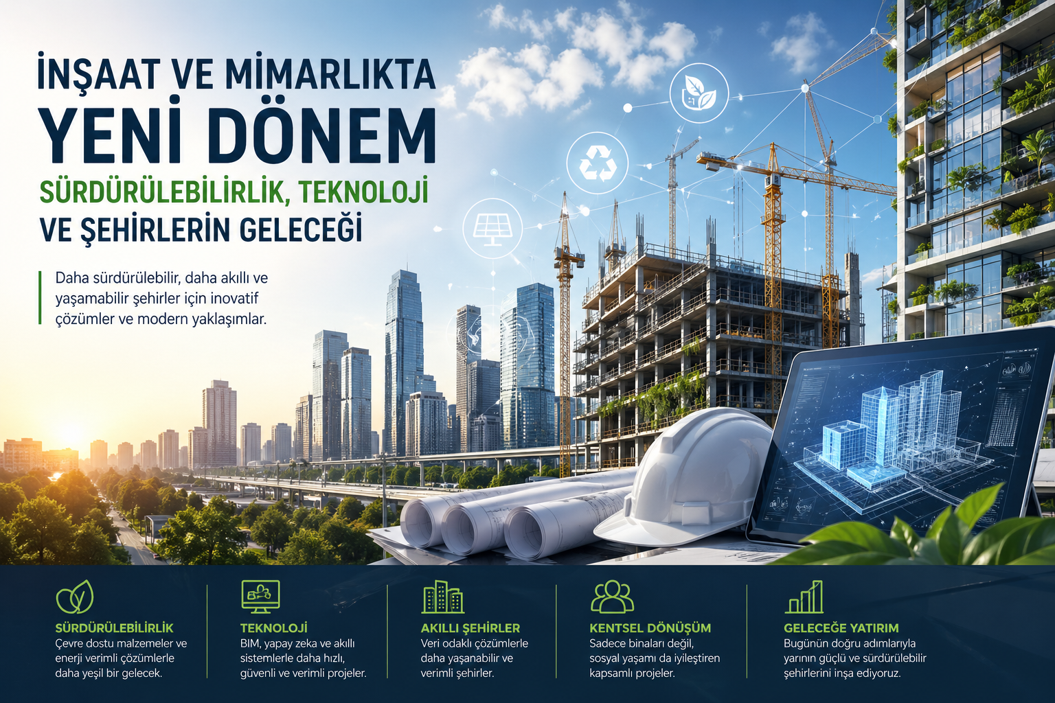 İnşaat ve Mimarlıkta Yeni Dönem: Sürdürülebilirlik, Teknoloji ve Şehirlerin Geleceği